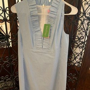 Lilly Pulitzer Blue Seersucker Dress